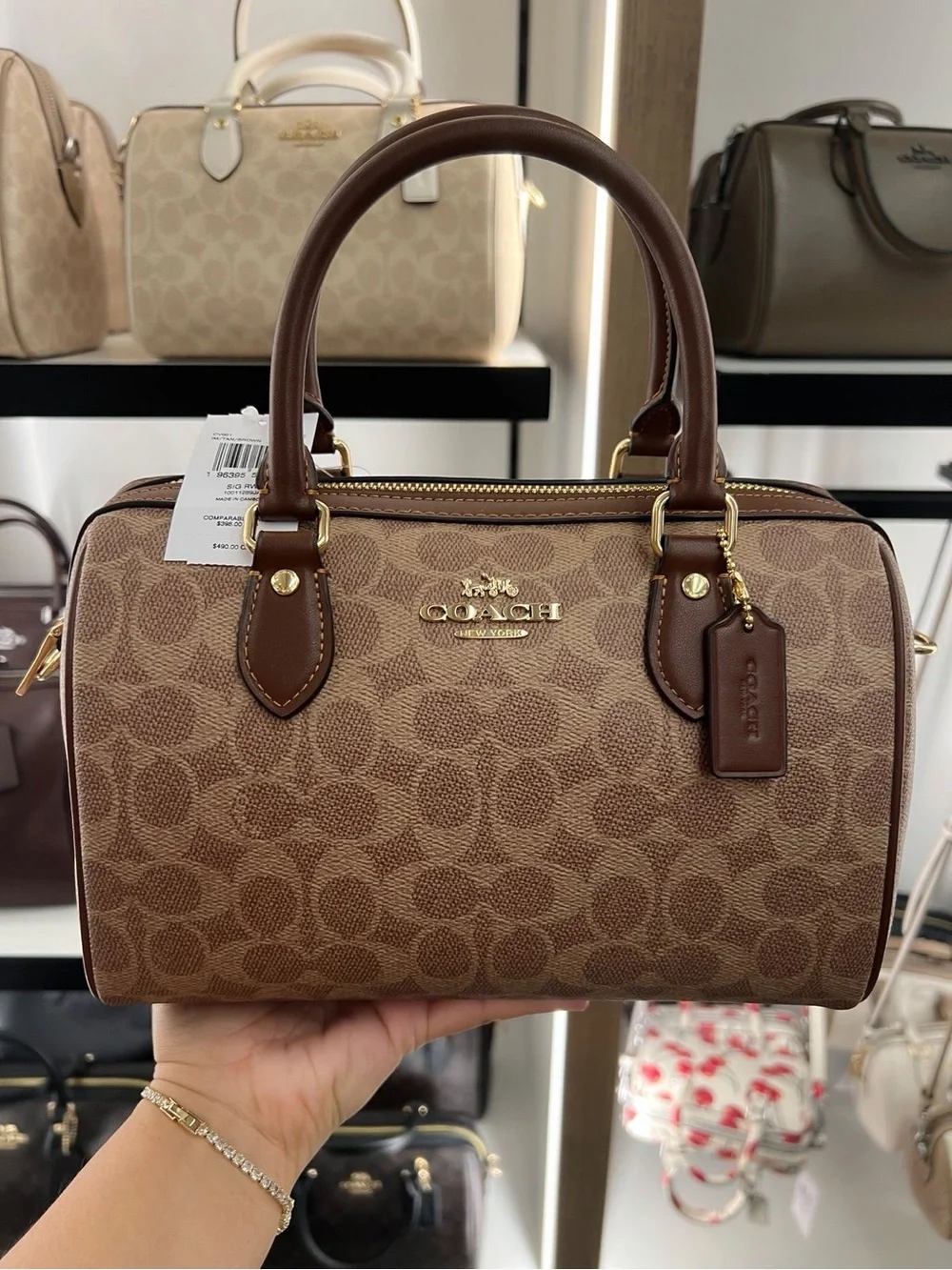 Coach Medium Rowan in Brown Signature Canvas